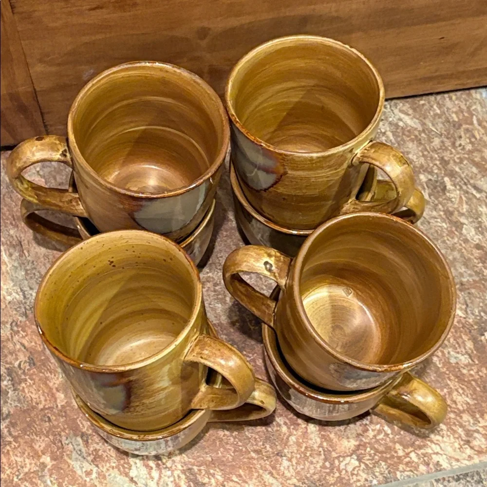 Sango Splash #4951 Ceramic Mug Iridescent Glaze Brown Stoneware Coffee Tea Cup